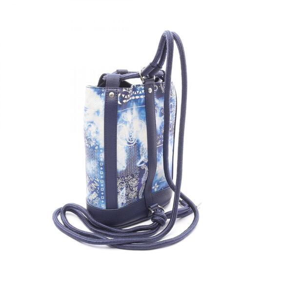 Louis Vuitton Randonne Shoulder Bag Leather Canvas Monogram Bandana Blue - Picture 2 of 5